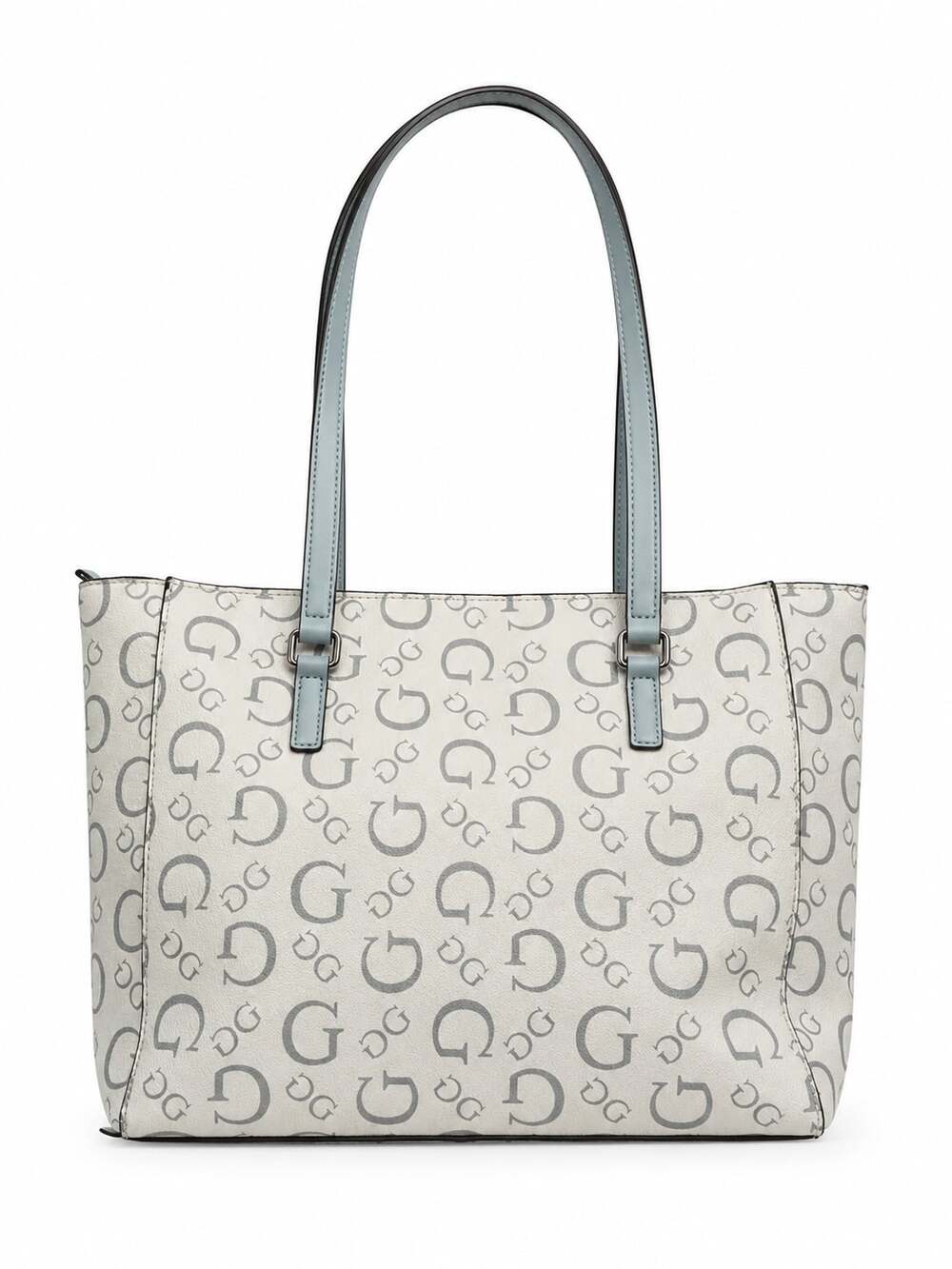 Y2K Guess Delphine Logo Tote Bag in White and Blue - Picture 3 of 13